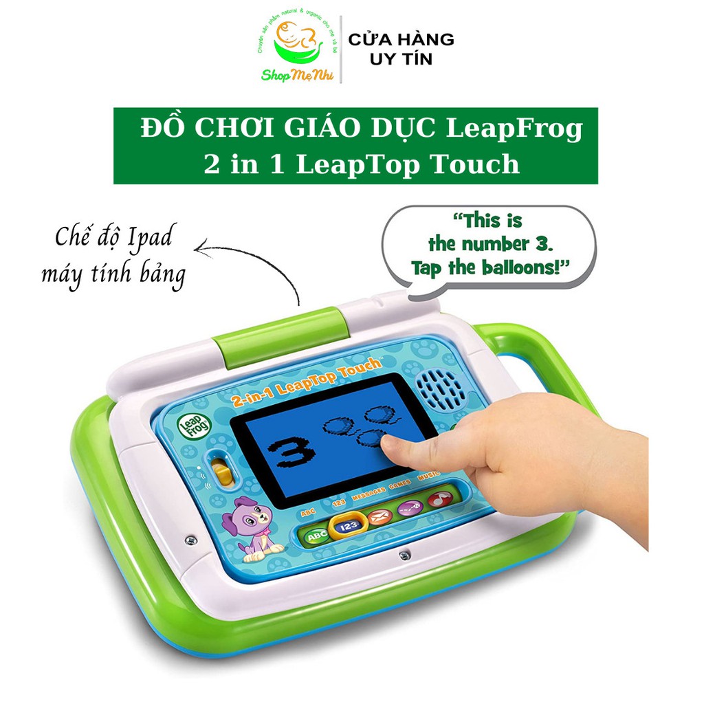 Đồ chơi laptop Leapfrog và iPad thông minh Leap frog 2 in 1 laptop màu xanh và hồng.