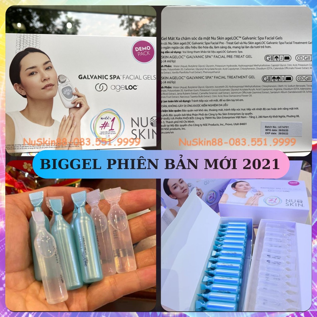 Biggel Nuskin Chạy Kèm Galvanic Facial [ 30 Cặp Gel Âm Dương - Big Gel Galvanic ]