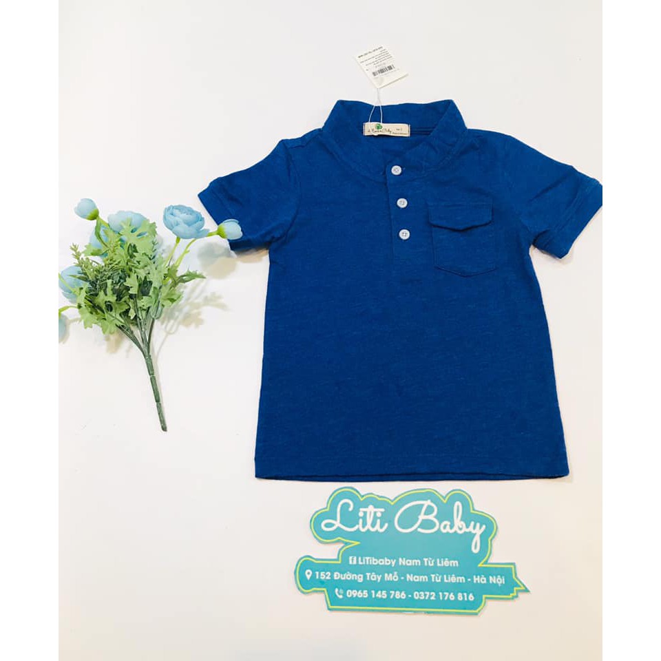 Áo bé trai cổ trụ túi ngực - chất cotton sược mềm, nổi bật mọi lúc mọi nơi,size 9/14 cho bé 26-40kg