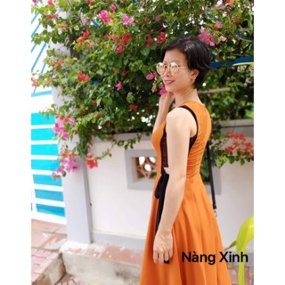 Đầm xoè buột nơ eo