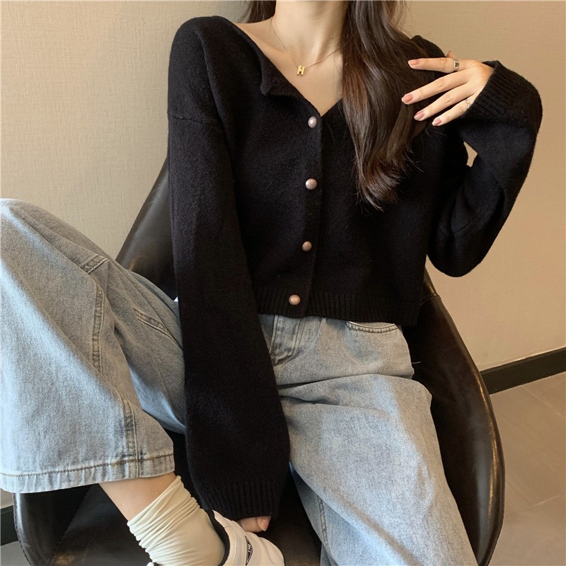 Áo Cardigan Chất Len Dáng Lửng Xinh Xắn Cho Bạn Nữ