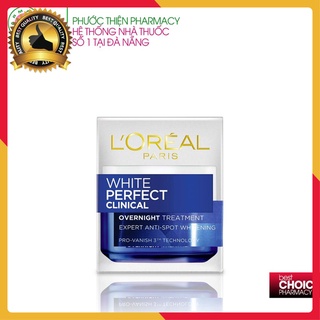 LOREAL Paris Kem Dưỡng Trắng Mịn & Giảm Thâm Nám Ban Đêm White Perfect Clinical Overnight Treatment 50ml