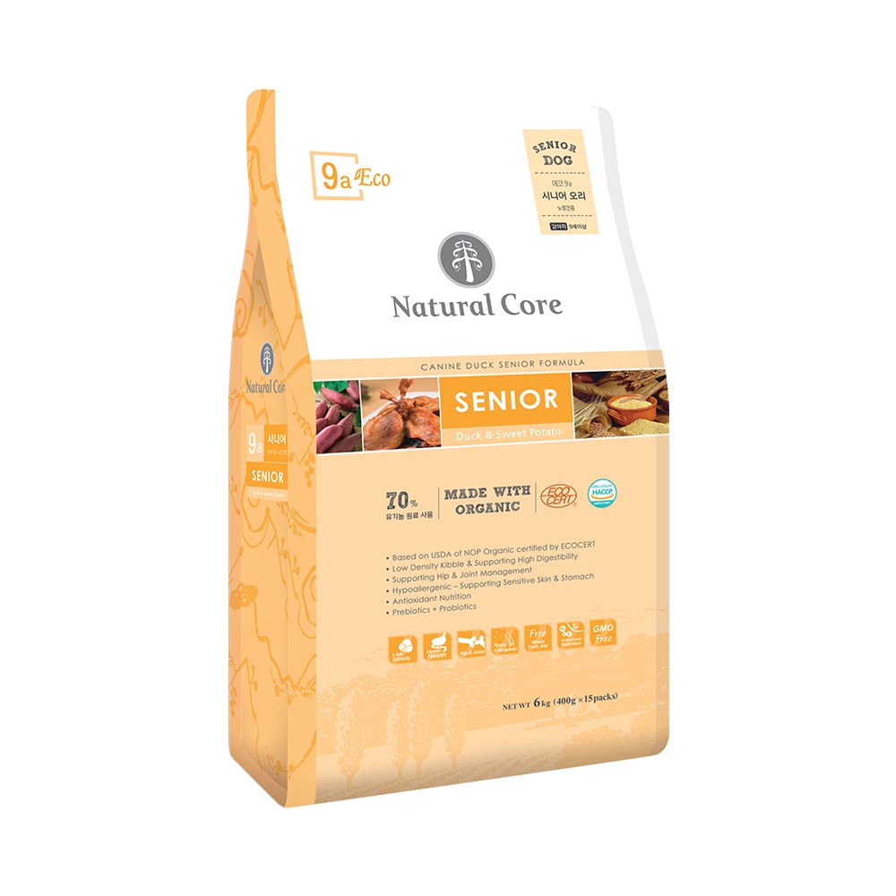 thức ăn hạt hưu cơ Natural core cho chó già, chó lớn tuổi