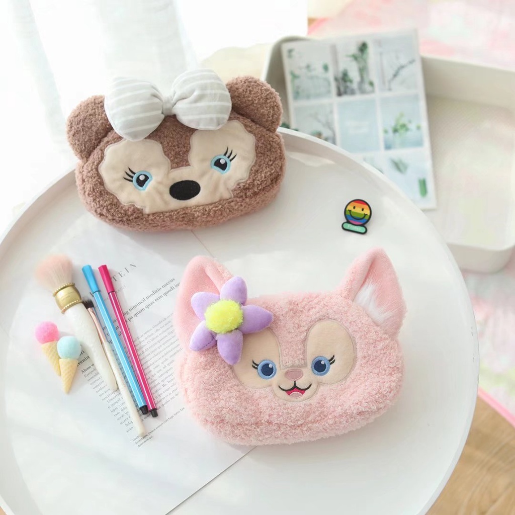 Túi Đựng Bút / Cọ Trang Điểm Hai Mặt Cỡ Lớn In Họa Tiết Hoạt Hình Mèo Lucifer Nhồi Bông Đa Năng Tiện Dụng Cho Học Sinh
