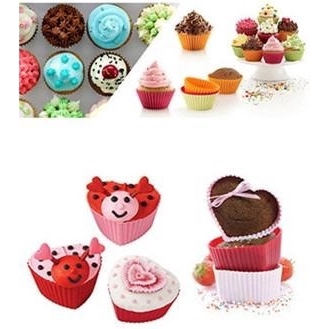 Set 12 khuôn silicone làm bánh cupcake tiện dụng