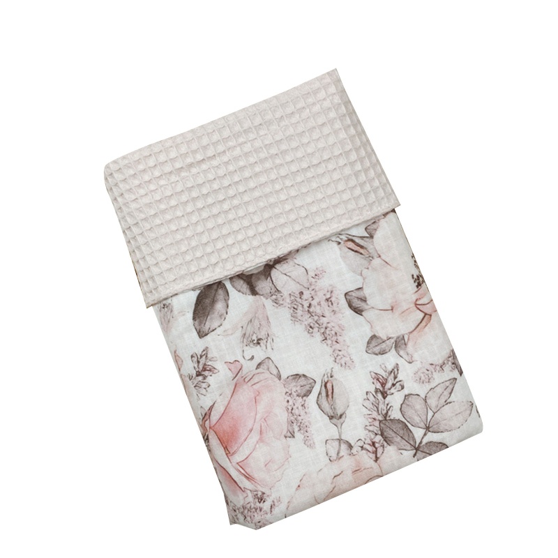 Chăn Cotton Quấn Em Bé In Họa Tiết Hoa Lá Xinh Xắn