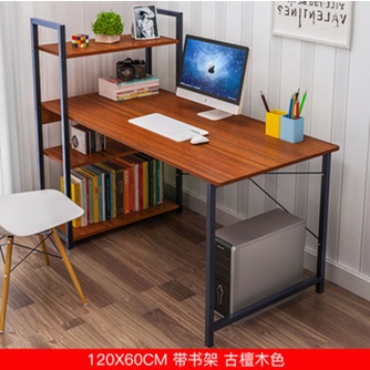 [Mã LIFE50KALL giảm 10% đơn 200K] Bàn làm việc kèm kệ sách khung sắt, bàn học phù hợp mọi đối tượng 120x60cm - HOM