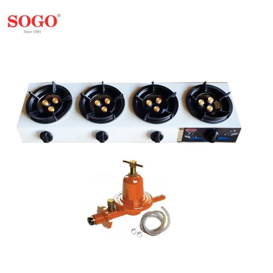 Bếp Khè Gas Công Nghiệp mẫu mới 3 đầu đốt sogo đủ loại 1 lò, 2 lò, 3 lò, 4 lò, bảo hành 12 tháng Tại hãng