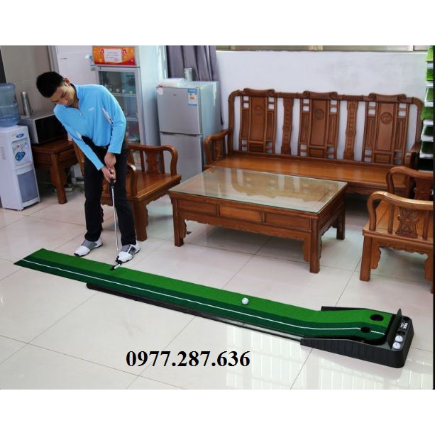 Thảm tập golf Putter PGM trong nhà ngoài trời di động chất liệu nhựa cao cấp TT002