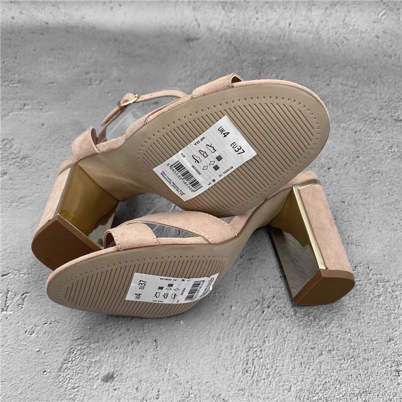 Sandal nữ cao gót New Look hồng phấn G5