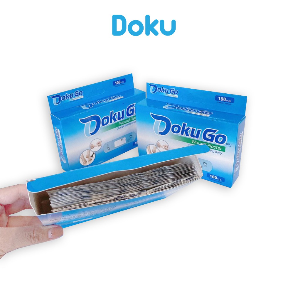 Băng Keo Cá Nhân DOKUGO 100 Miếng/ 1 Hộp Co Dãn Thoải Mái