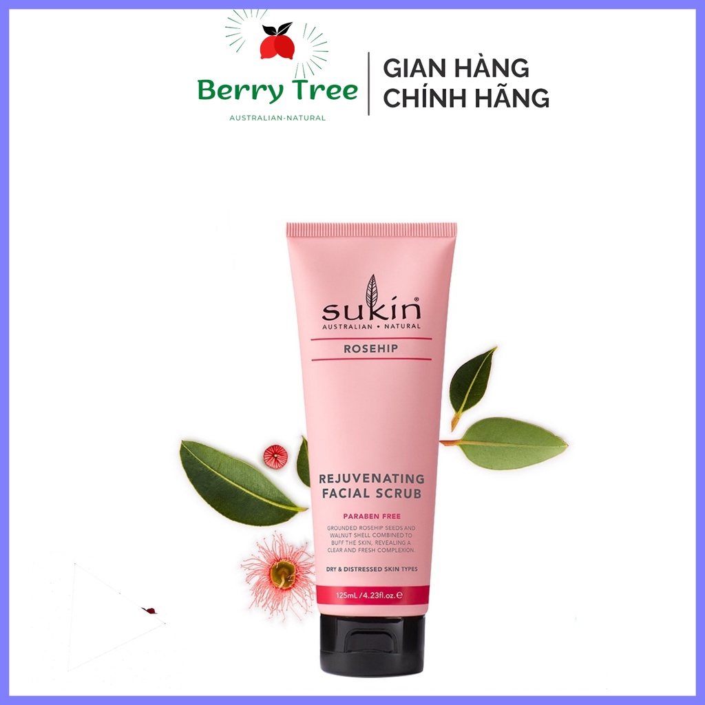 Tẩy Tế Bào Chết Sáng Mịn Da Tinh Chất Tầm Xuân Sukin Sukin Rosehip Rejuvenating Facial Scrub 125ml (BR)