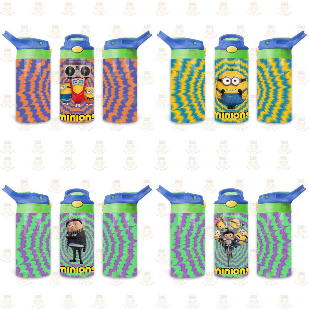 Bình Uống Nước Giữ Nhiệt Cho Bé Có Ống Hút Hình Minions - Tỉ Mỉ Studio - Mã 1507KT02