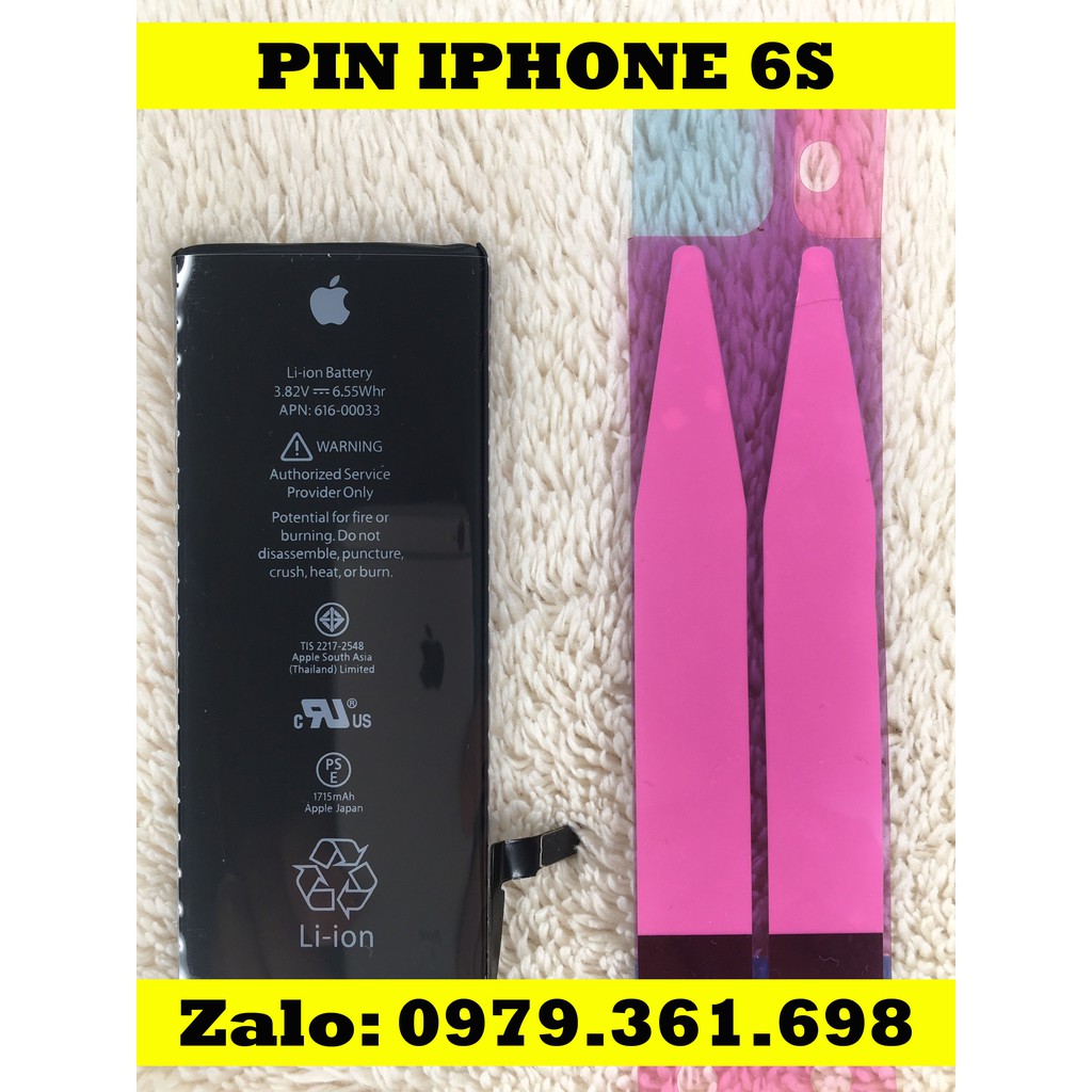 Pin IPhone 6s (1715 mAh) - Hàng new ( bảo hành 3 tháng ) - Tặng keo dán pin