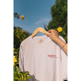 Áo thun cotton in trắng đen 🌼 lagom 🌼