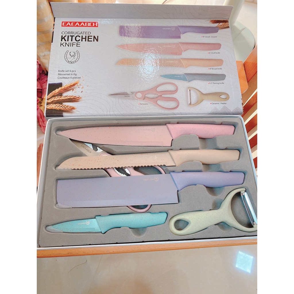Bộ Dao Kháng Khuẩn Lúa Mạch 6 Món KITCHEN KNIFE