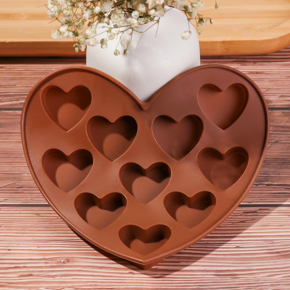 Khuôn Silicone Hình Trái Tim Làm Bánh Cupcake DIY