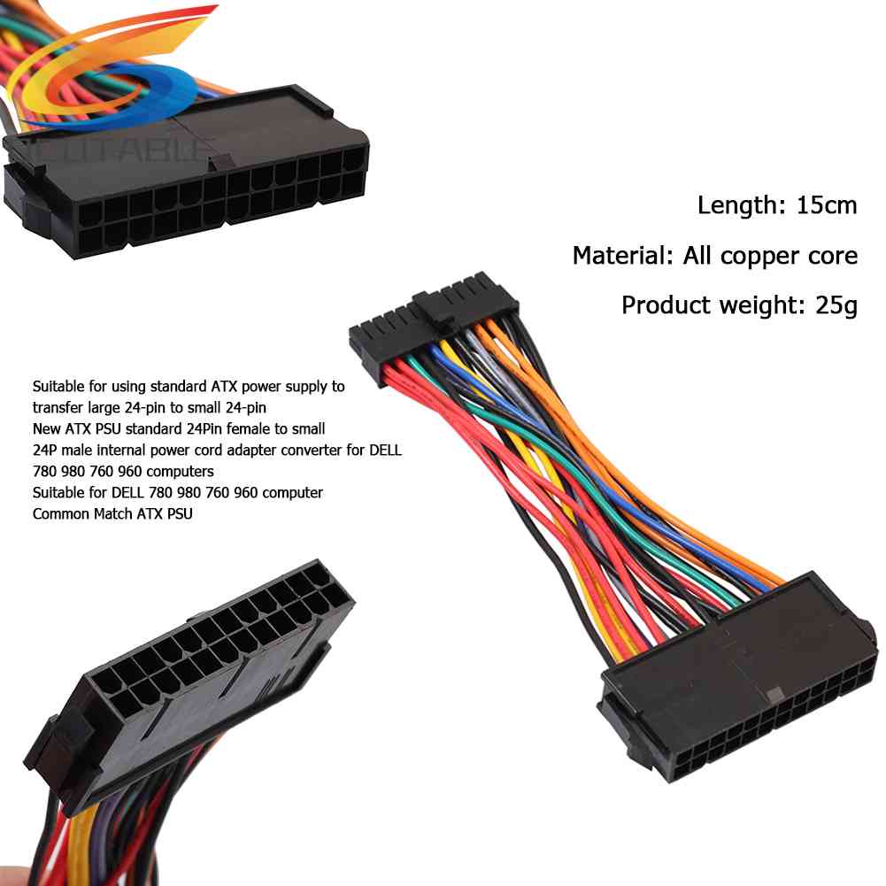 Dây Cáp Nguồn 24Pin Female Sang Mini 24P Male Cho DELL 780 980 760 960