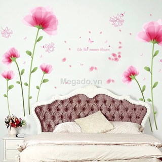Decal dán tường hoa hồng combo 2 bức