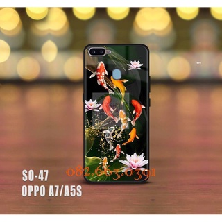 Ốp lưng kính Oppo A7/A5S hình cá koi đẹp