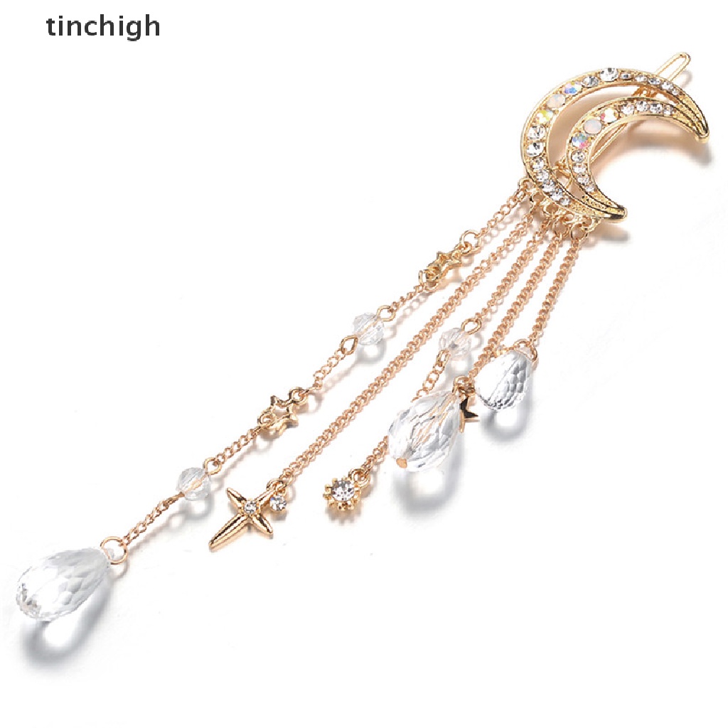 Kẹp Tóc Hình Mặt Trăng Đính Đá Pha Lê Cho Cô Dâu