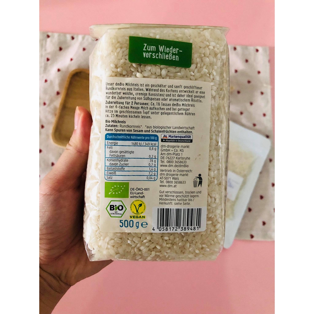 Gạo sữa hữu cơ dmBIO Đức-500g- Dành cho bé ăn dặm