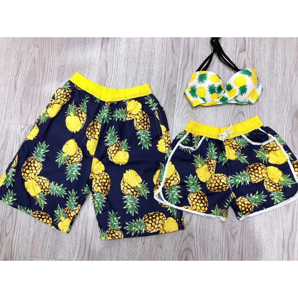 Cặp quần đôi kèm áo họa tiết dừa mặc đi biển đi bơi siêu hot ( Ảnh chụp thật 100%)Hà Nội