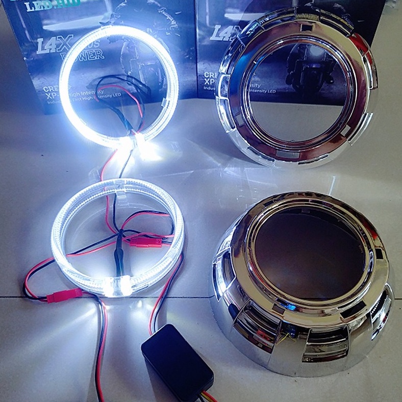 Chụp Xi+Vòng Thiên Thần Gắn Bi led Bi xenon oto xe máy