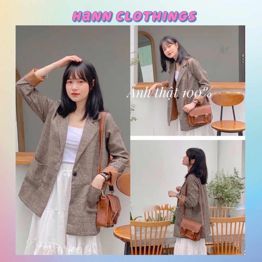 [Ảnh thật/Video] Áo blazer dạ kẻ 2 lớp siêu hot | BigBuy360 - bigbuy360.vn