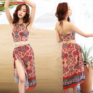 Bộ đồ bơi nữ 3 mảnh thổ cẩm - bikini áo tắm đi biển mới