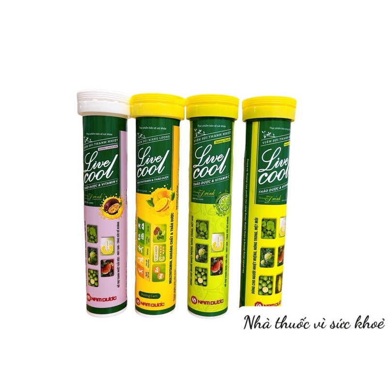 Viên sủi thanh nhiệt giải độc Live Cool các vị (tuýp 16 viên)