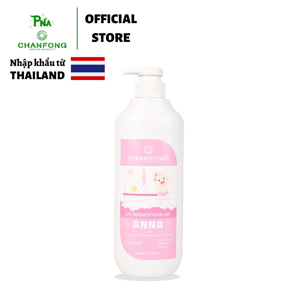 Sữa tắm gội hữu cơ (organic) toàn thân cho bé sơ sinh đến lớn tuổi hương hoa Anh Đào CHANFONG - Anna nhập khẩu Thái Lan