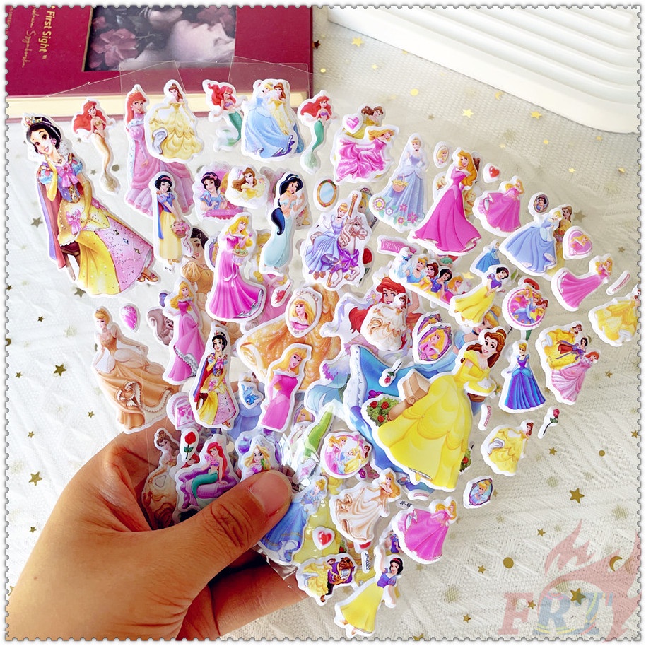 ▶ 5 Tấm Hình Dán Khen Thưởng Công Chúa Disney Q-1 ◀ Miếng Dán PVC 3D Chống Thấm Nước Chất Lượng