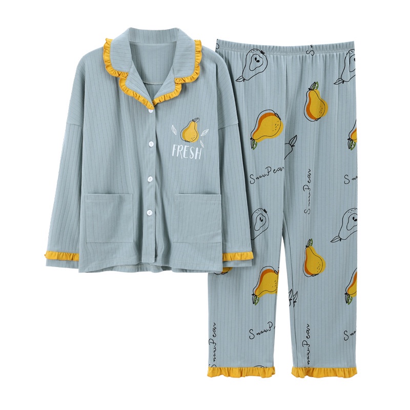 Đồ bộ nữ, đồ ngủ nữ, pyjama dài tay phối hình họa tiết thiết kế trẻ trung đáng yêu | BigBuy360 - bigbuy360.vn