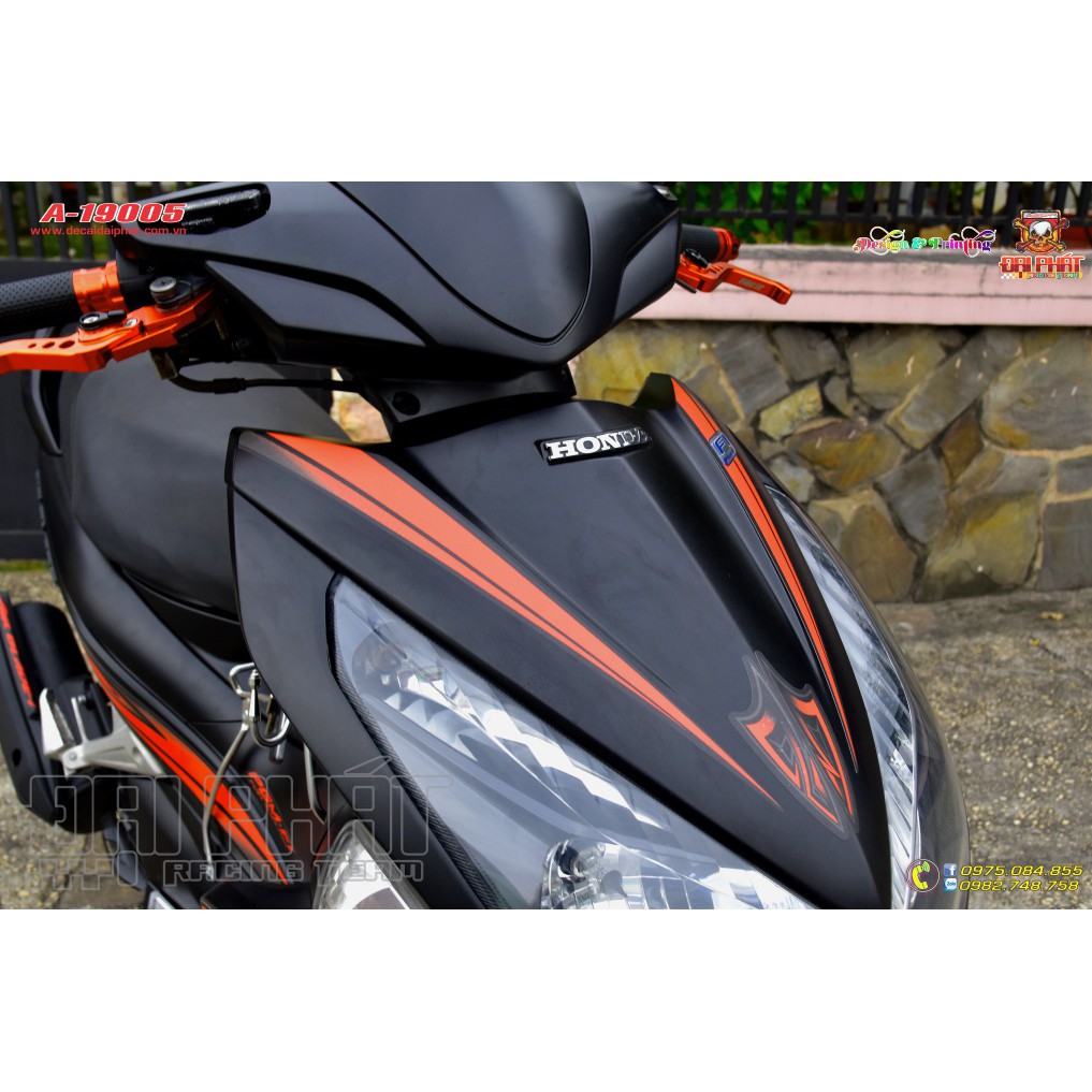 Tem Trùm Xe Airblade 2011 Đen Cam - A-19005