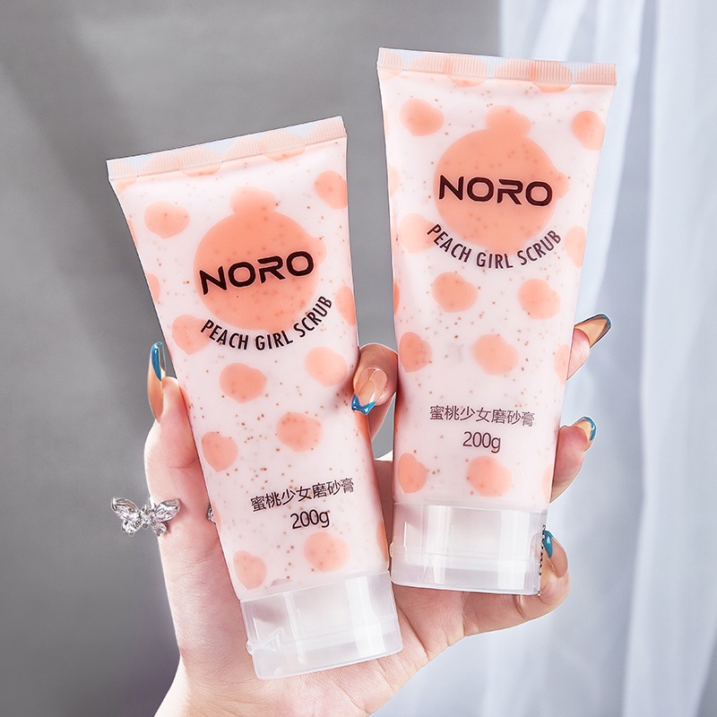 Kem tẩy da chết body đào Noro 200g dạng tuýp nội địa trung Peach Clear Body Scrub NTTBC3