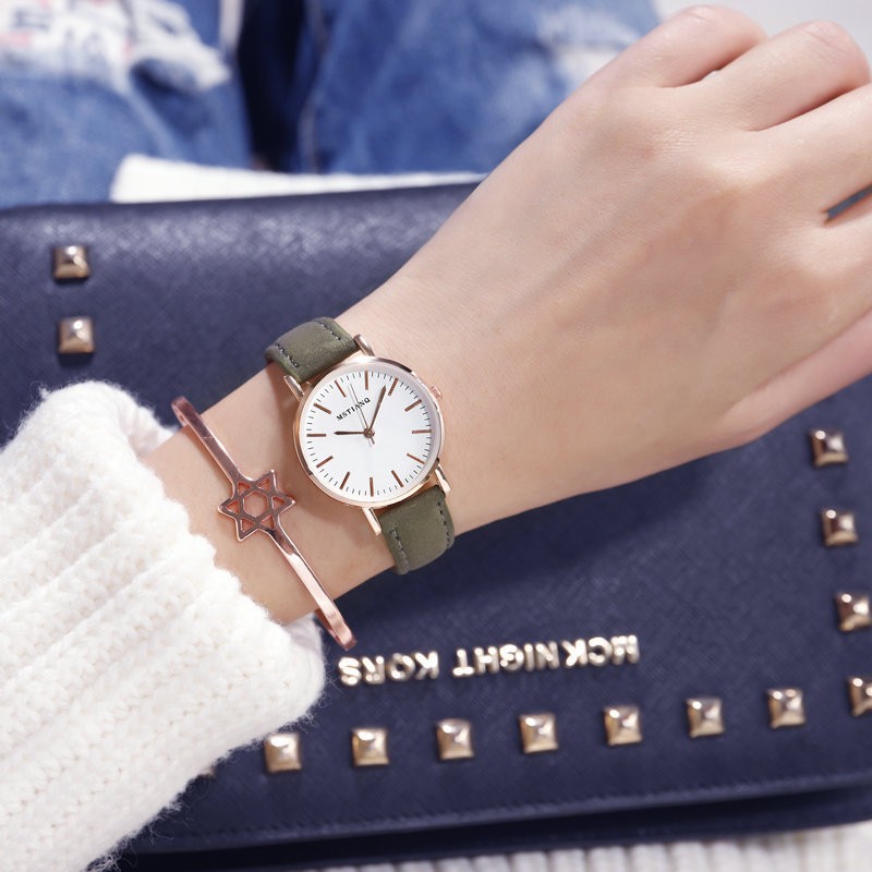 Đồng hồ thời trang nữ Mstianq MS05 chính hãng, dây da mềm, đeo êm tay, mặt vạch tuyệt đẹp, phong cách Hàn Quốc | BigBuy360 - bigbuy360.vn