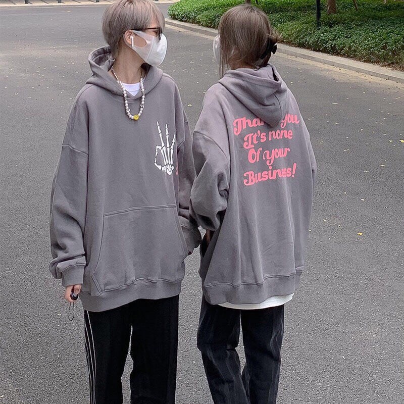 [Ảnh thật] Áo hoodie unisex form rộng logo Xương bàn tay_Áo nỉ mũ nam nữ basic,hottrend