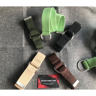 Dây nịt vải thời trang trẻ trung gài 2 thanh kim loại