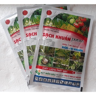 SẠCH KHUẨN. Đặc trị bệnh do nấm- vi khuẩn: đốm sọc vi khuẩn, chết cây con, thối nhũn bắp cải, héo xanh, thối thân,...