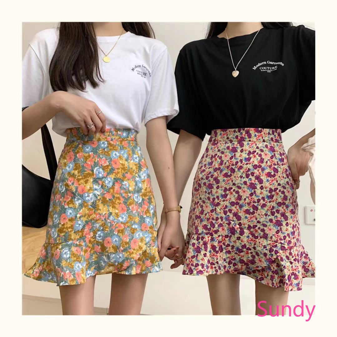 Chân Váy Đuôi Cá Lưng Cao Họa Tiết Hoa Phong Cách Hàn Quốc Cho Nữ | BigBuy360 - bigbuy360.vn