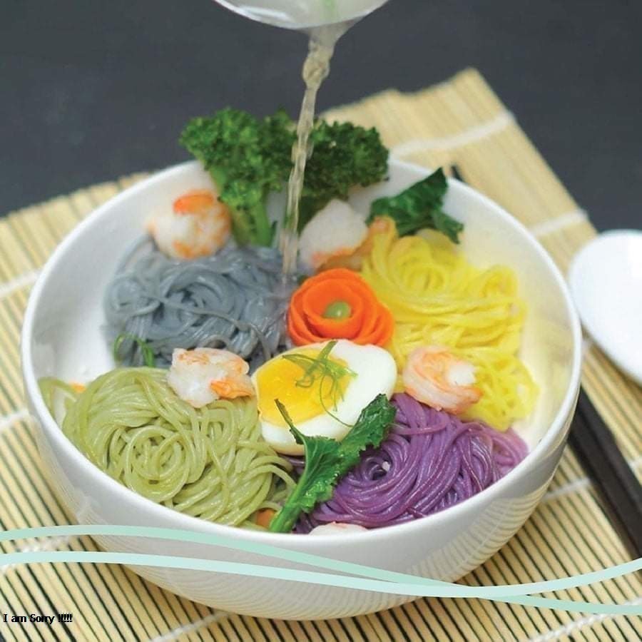 Bún ngũ sắc Cao Bằng mix 5 loại bún cẩm/gấc/hoa đậu biếc/chùm ngây/ngô (1kg)