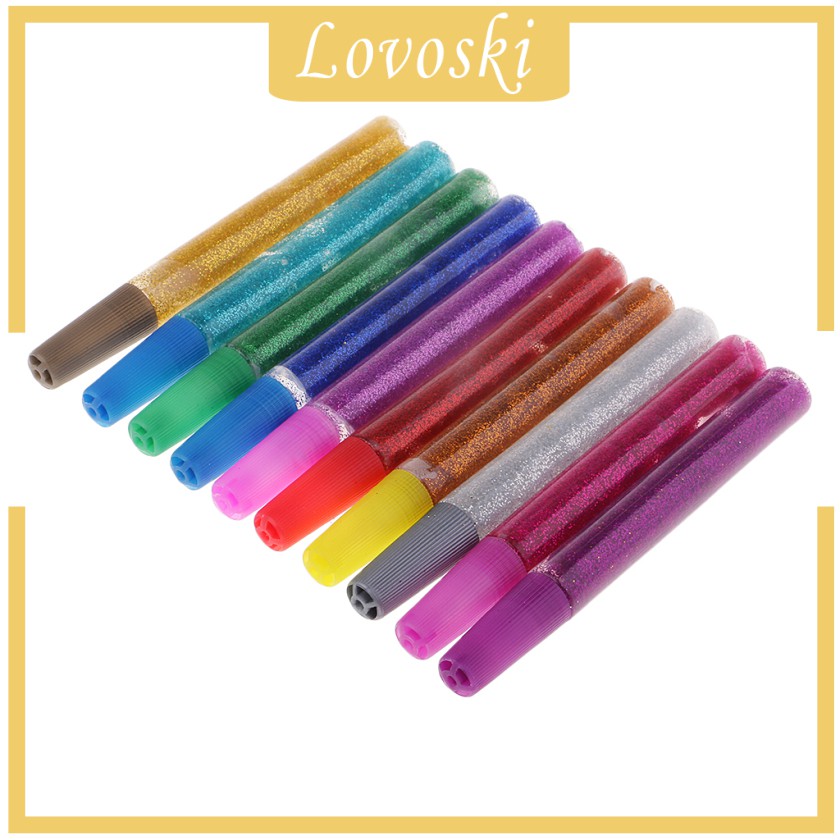 Set 10 Bút Keo Kim Tuyến Nhiều Màu Sắc Dùng Để Trang Trí Sổ Tay / Thiệp Nghệ Thuật