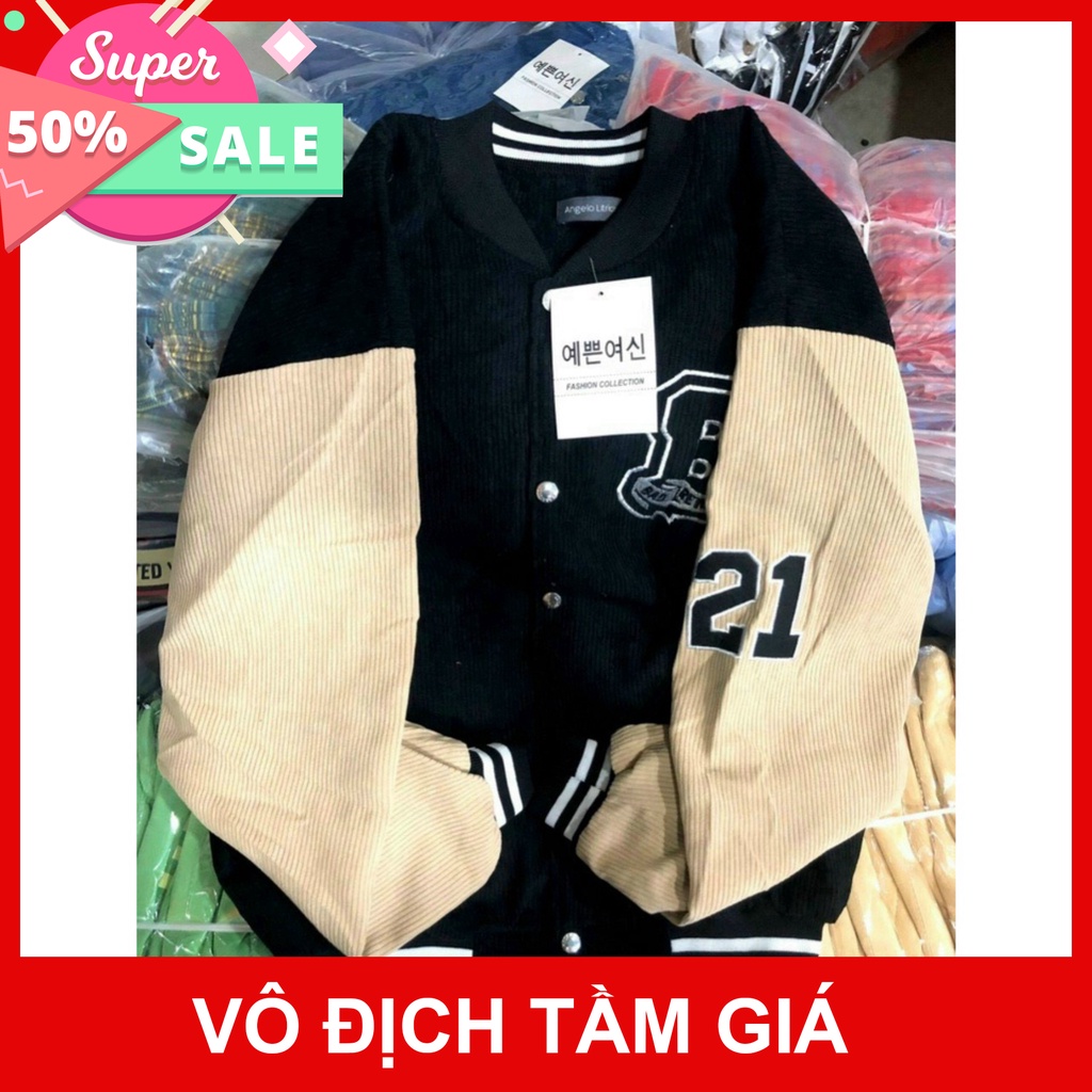 Áo khoác nhung kiểu Bomber, 2 lớp dày dặn thêu chữ B Unisex nam nữ mặc đẹp - hoodie1996