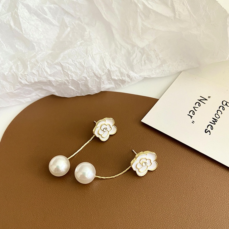 Bông Tai Mạ Bạc 925 Đính Ngọc Trai Sang Trọng Phong Cách Retro Hàn Quốc 2022