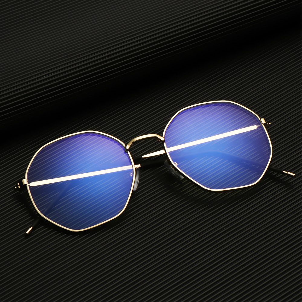 Kính Đeo Mắt Gọng Kim Loại Chống Ánh Sáng Xanh Phong Cách Cổ Điển Thời Trang Sự Bảo Vệ