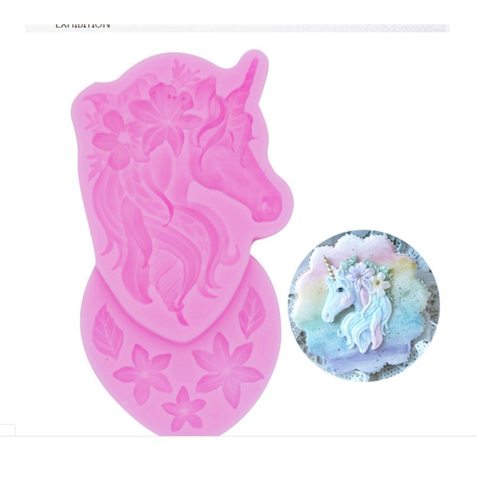 Khuôn Silicone Ngựa Unicorn Cài Hoa 10,5 * 5 * 1Cm