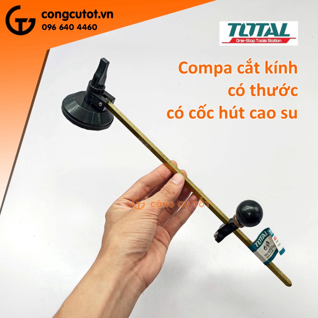 Compa cắt kính tròn Ø60cm có thước, cốc hút cao su Total TGCT16001