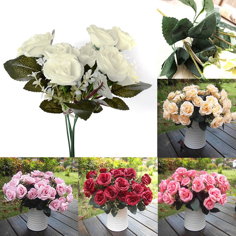 Bó 12 bông hồng giả trang trí như thật độc đáo