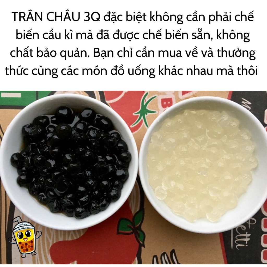 trân châu 3q đen / trắng 2kg.nguyên liệu làm trà sữa